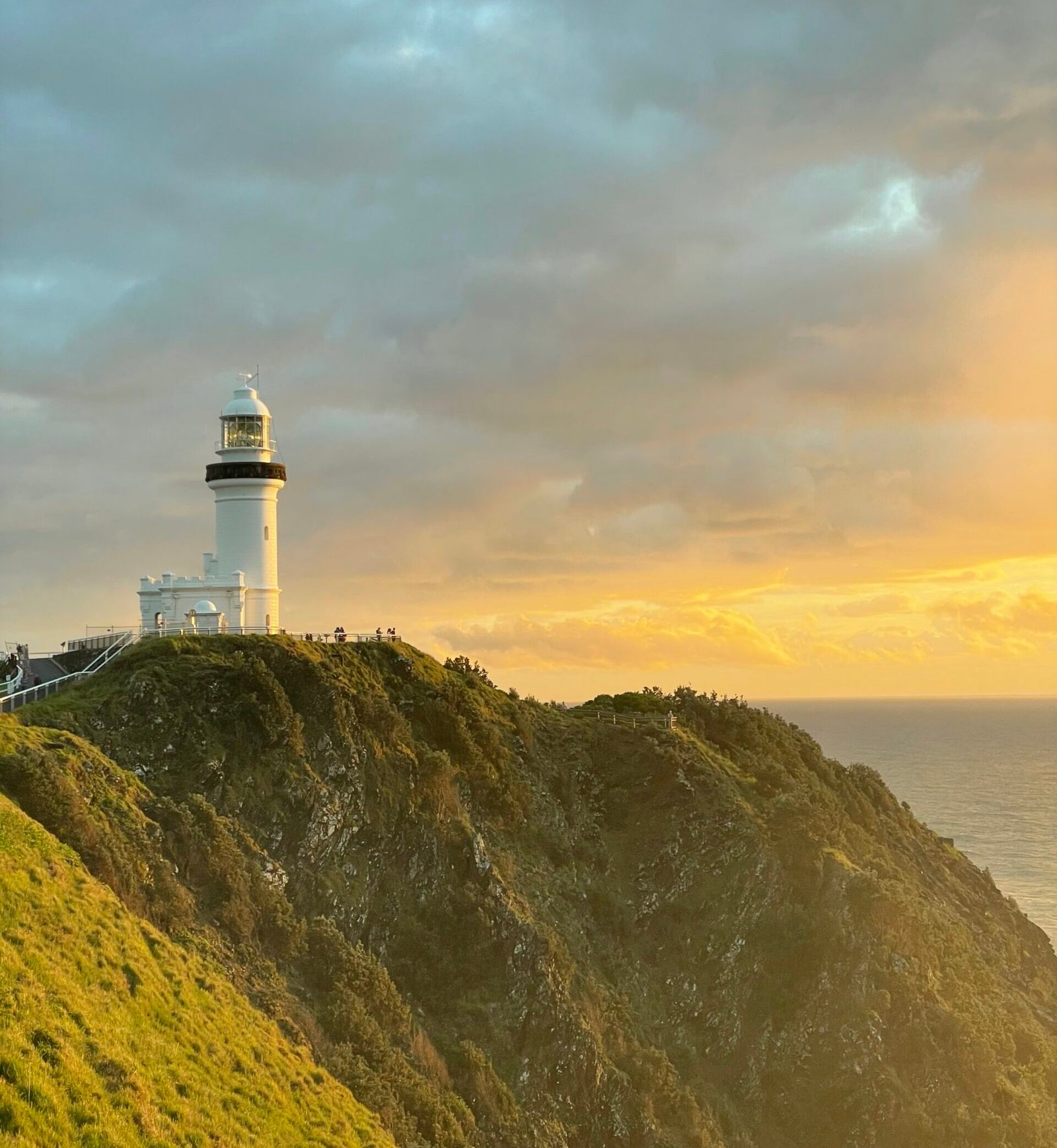 Lighthouse of Byron Bay with sunrise.