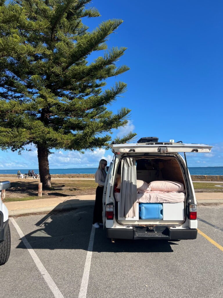 Campervan in Australia at the beach sunny